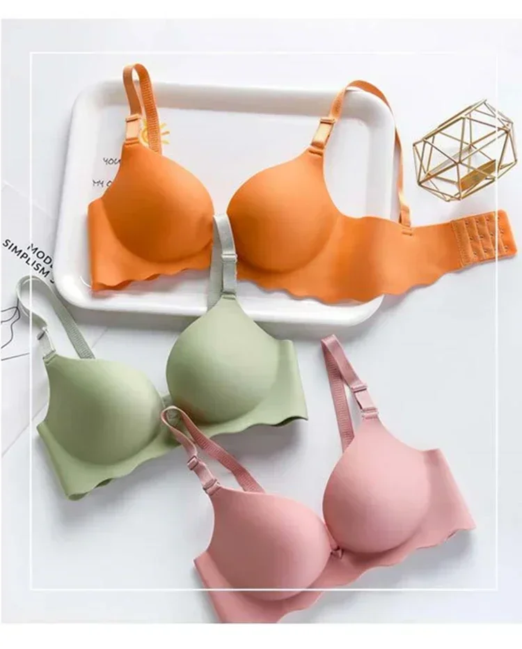 One Piece Bra Corset Thin Wireless Sexy Underwear Women Push Up Breathable Lingerie Ladies Candy Color Bralette Soutien Gorges