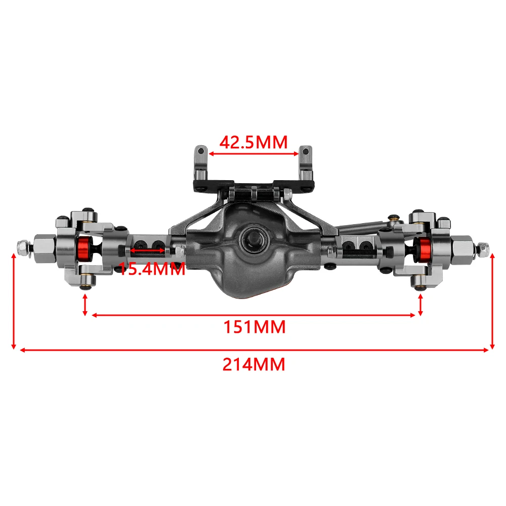 Metal Alloy Front Middle Rear Straight Axle wi/ Servo Base for 1/10 RC Rock Crawler Car Axial SCX10 RC 4WD 6x6 8x8 Upgrade Parts