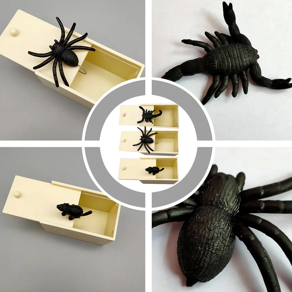 3개입 장난감 어린이 무서운 장난 장식 선물 재미있는 할로윈 박스 할로윈 거미 장난감