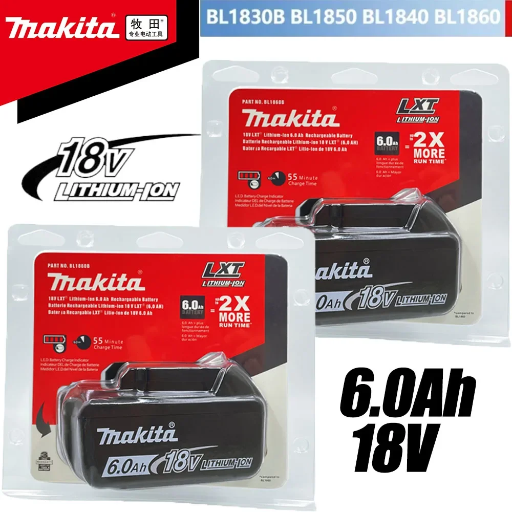 

Оригинальный аккумулятор для инструментов Makita 18 В 6,0 Ач с зарядным устройством BL1860, литий-ионный аккумулятор для аккумулятора Makita 18 В BL1850 BL1880 BL1860B