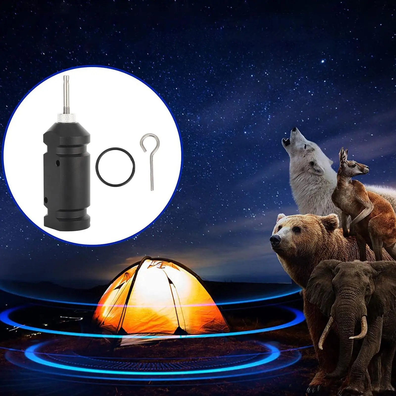 Alarme de fil de déclenchement périmétrique, avertissement précoce réutilisable, couverture à 360 degrés, dispositif d'alarme de fil de déclenchement pour arbre de Camping 4 pièces