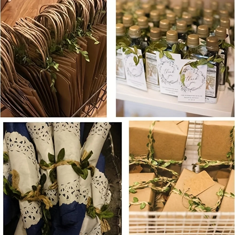 10/50 Meter künstliche Ranken Blätter Schnurbesatzband für Dusche, Party, Hochzeit, Box, Dekoration, Zuhause, Kränze und DIY-Handwerk – Detail 8