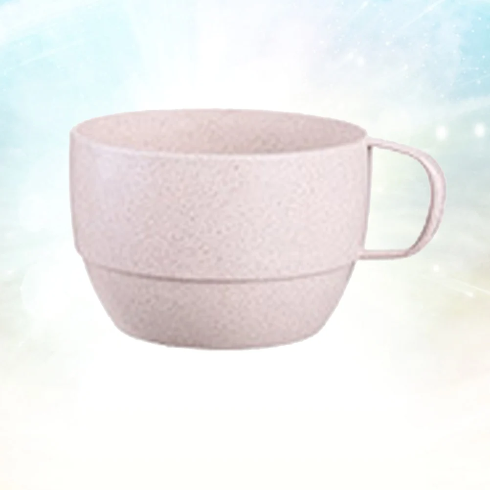 

Cute Handle Wheat Straw Cup Eco Friendly Simple Drinking Mug For Water Coffee Tea Juice Glass Beige