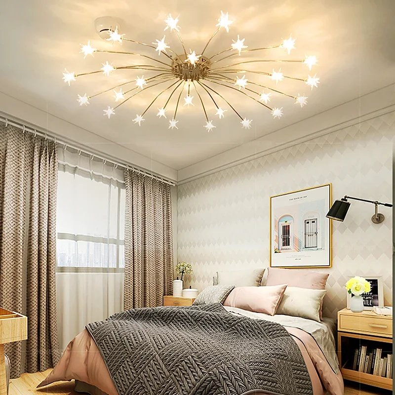 

Modern LED bedroom kitchen children's room designer lighting lamps ice flower glass ceiling lamp MJ62002