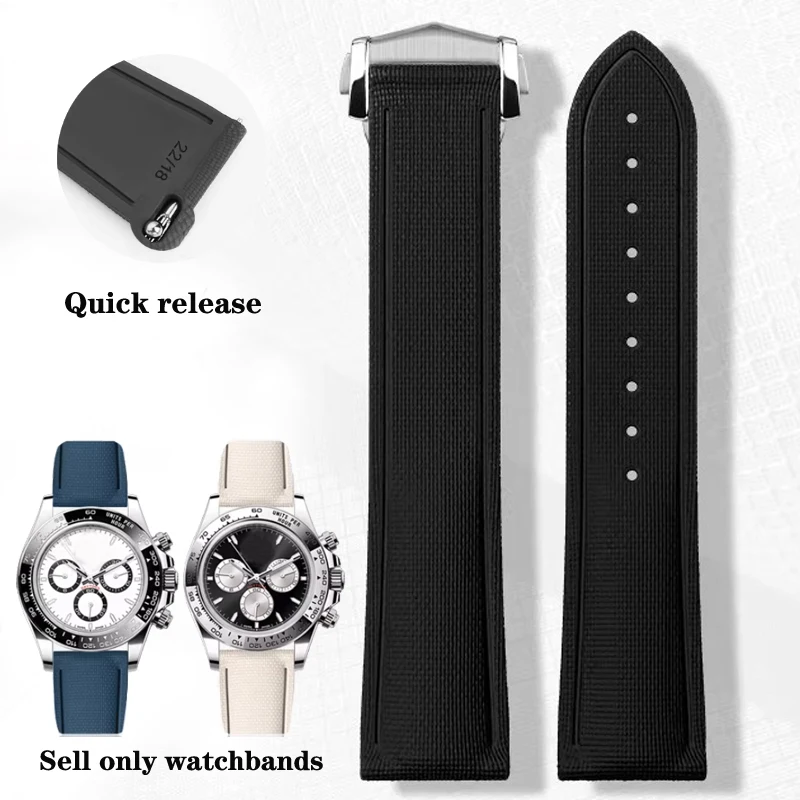 

Ремешок для часов Omega Seamaster 20 мм, 21 мм, 22 мм, FKM, быстросъемный, универсальный, из фторкаучука, для Rolex, для Tudor.