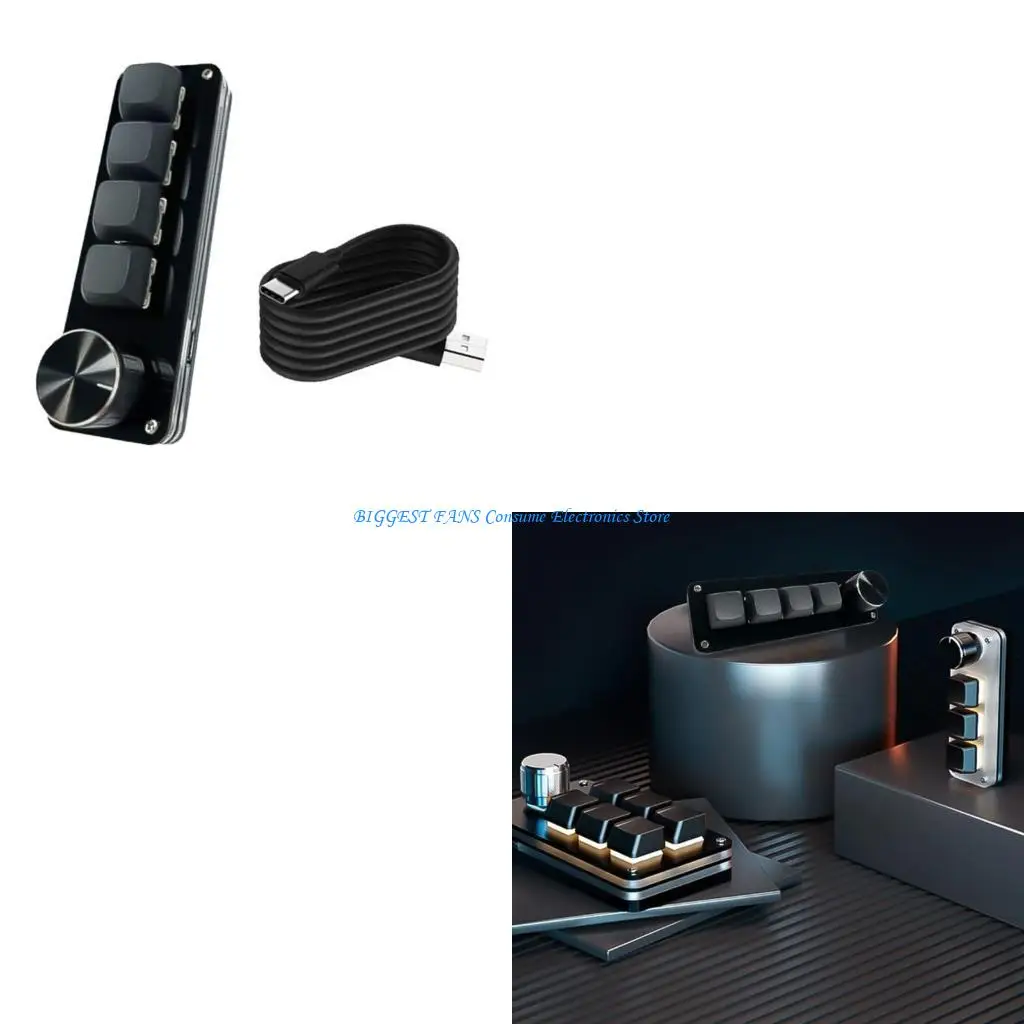 F68B 3Key/4Key/6Key/8Key Mechanical Macro Keypad مع تخصيص المقبض ، مفاتيح حارة قابلة للتبديل للاعبين والمبرمجين