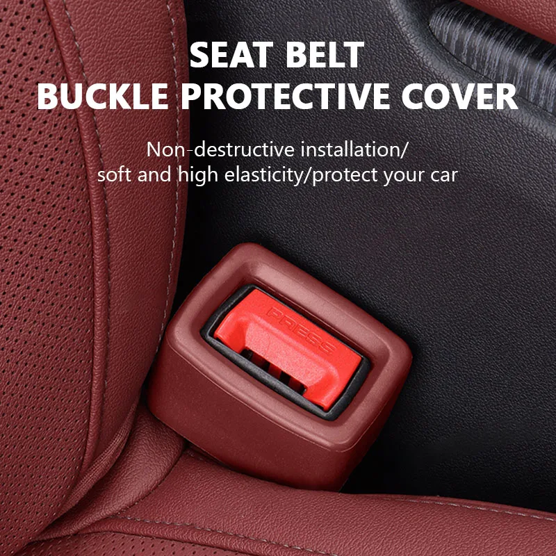 Superior Car Seat Belt Buckle Cover Car Safety Belt Anchor Socket EVA Anti-collision Protection Cover Car Interior Modification 5