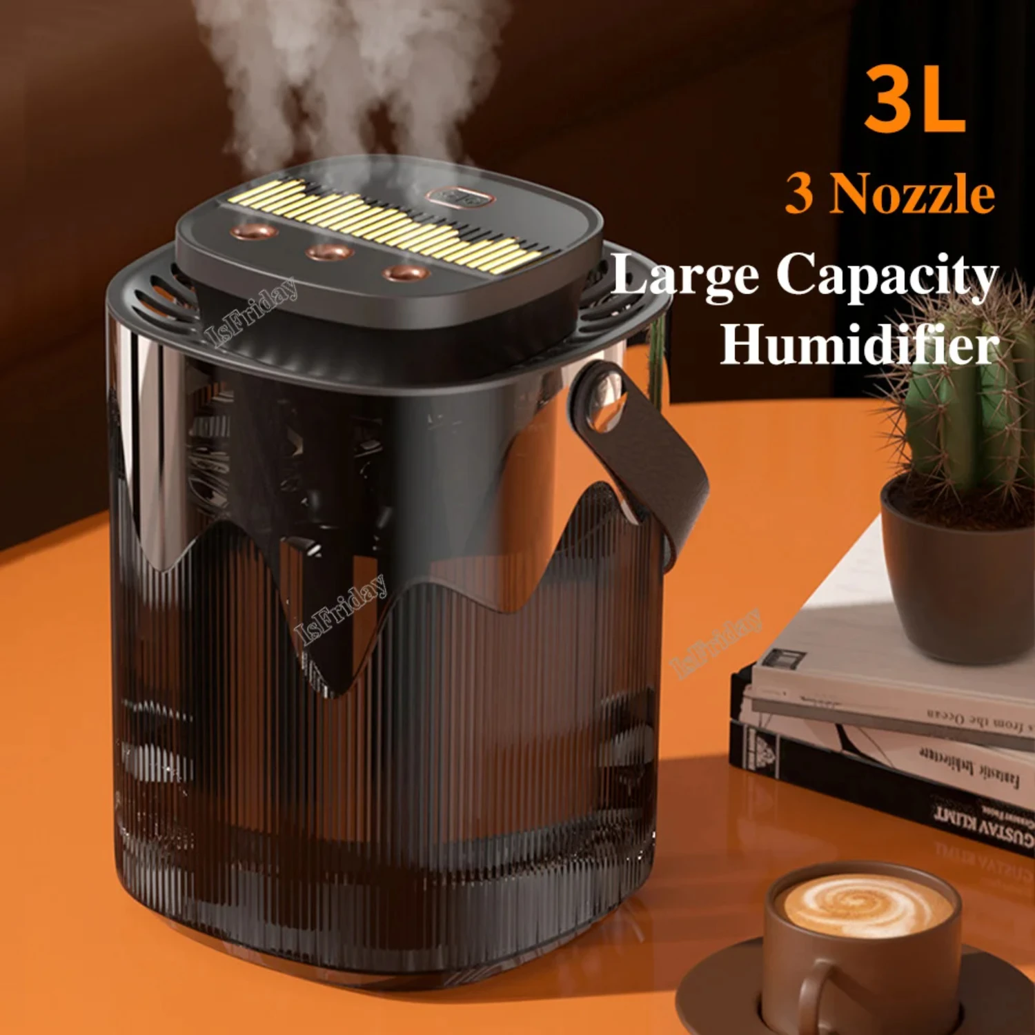 

3L Large Capacity Air Humidifier Three Nozzle Spray Essential Oils Humidifiers Humidifier Diffuser