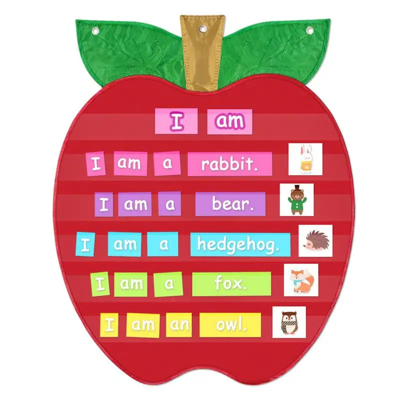 Gráficos de sala de aula portátil carta bolso gráfico aprendizagem palavras gráfico interativo aprendizagem inserção bolso gráfico reutilizável homeschool