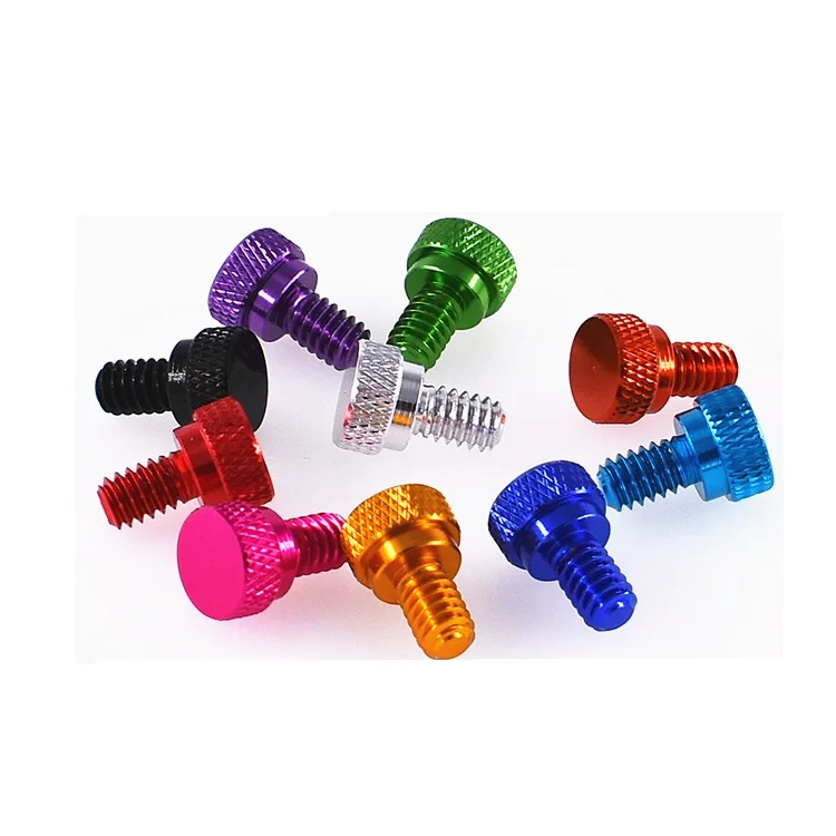 Weiyi 10 Stück 6 # -32 1/4-20 UNC Bunte Aluminiumlegierungs-Daumenschrauben PC-Seitenplattenschraube Gerändelte Handschrauben Eloxiert in 10 Farben – Detail 6