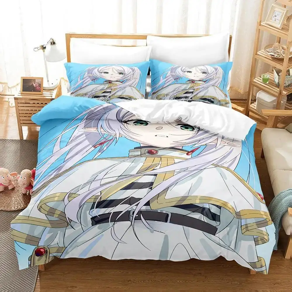 New Anime Frieren: Beyond Journey's End Bedding Set Single Twin Full Queen King Size Bed Set Adult Kid Bedroom Duvet cover Sets