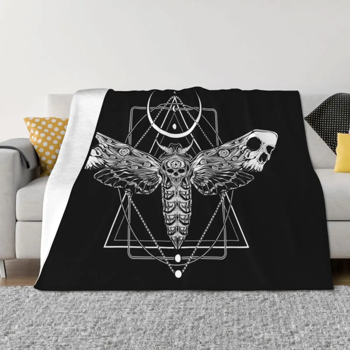 

Surreal Death Moth Throw Blanket Tourist Thins Giant Sofa Blankets