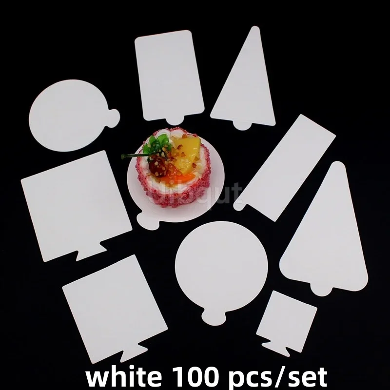 Weiß 100 teile/satz schwarz silber Mousse Matte Unten Kuchen Basis Boards Papier Bord Form Dessert Tablett Weihnachten Kuchen Dekoration Werkzeuge