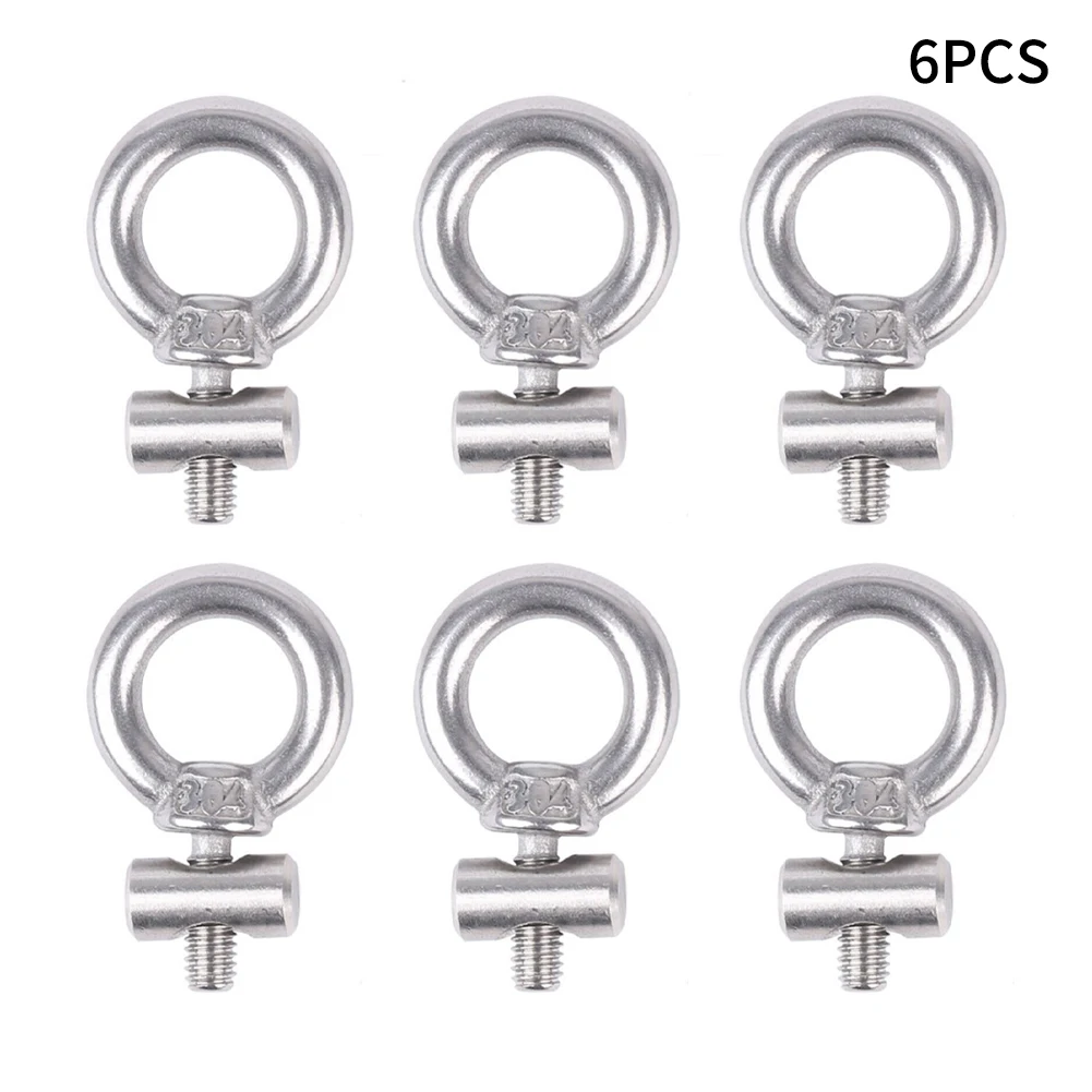 2/4/6/8pcs Awning Raisl Stoppers 304 Stainless Steel 6mm Stops Motorhome Campervan Caravan 4x12x6mm Silver RV