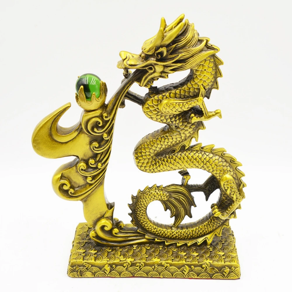 Gold Dragon Copper Made Home Decoration Craft Gift For Friends Dragon Office Decor High End Craft