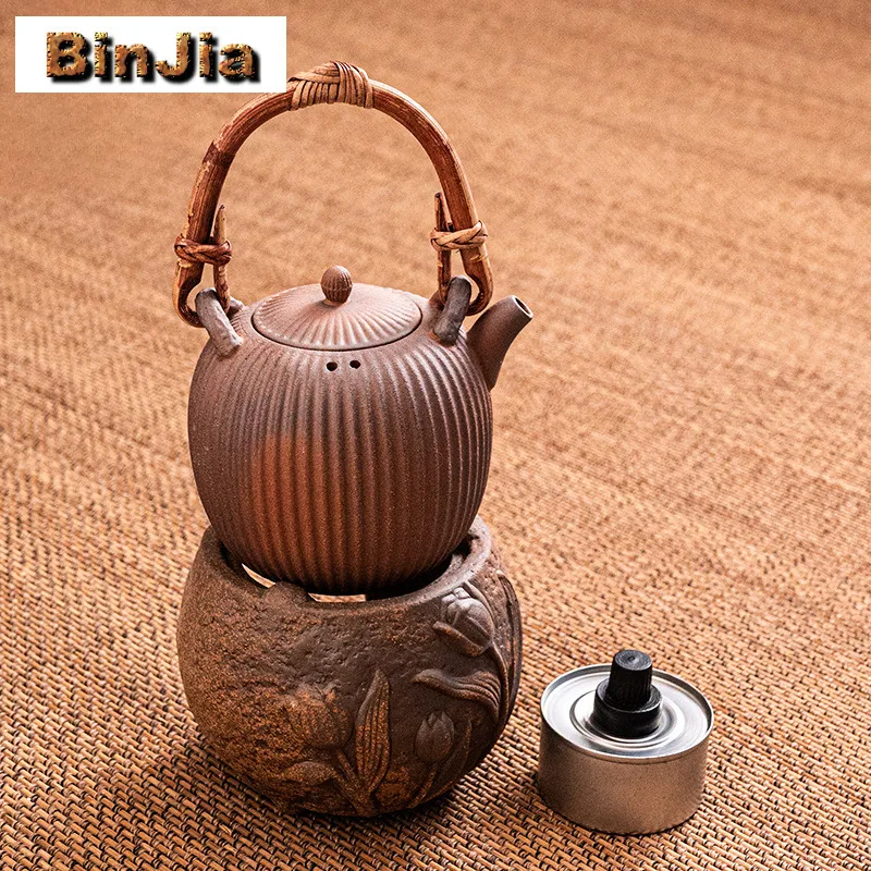 粗陶器古岩粘土茶保温器ホルダーアルコールバーナーストーブケトルスタンド焼き乳瓶炭炉茶器用品
