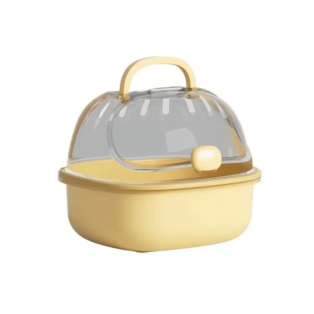 Portable Handheld Hamster Cage Sturdy Large Space Pet Carrying Box Travel Carrier Holder Breathable Small Animal Carrying Cage