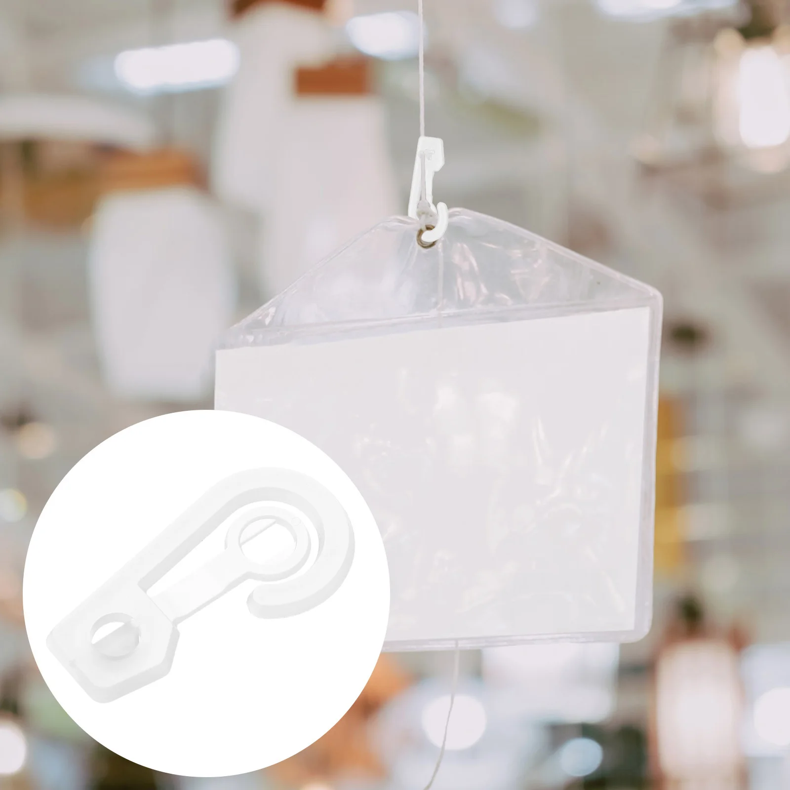 

100Pcs Clear Plastic Display Hooks Hangers for File Folders Packaging Samples Socks Underwear Garments Transparent