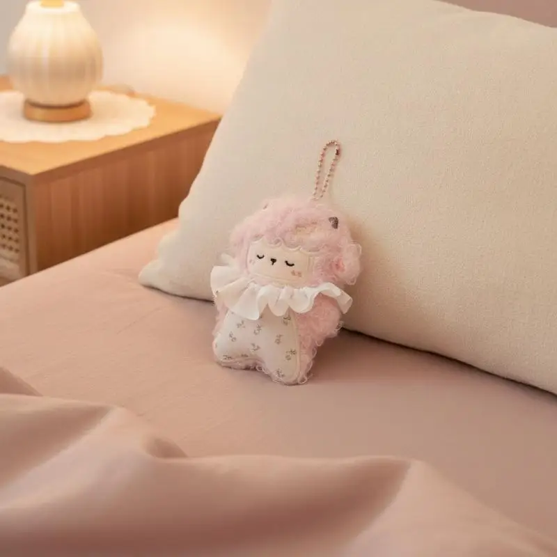 Fashion Cute Sheep Pendant Creative Pretty Curly-haired Lamb Keychain Purse Charm For Students Girls