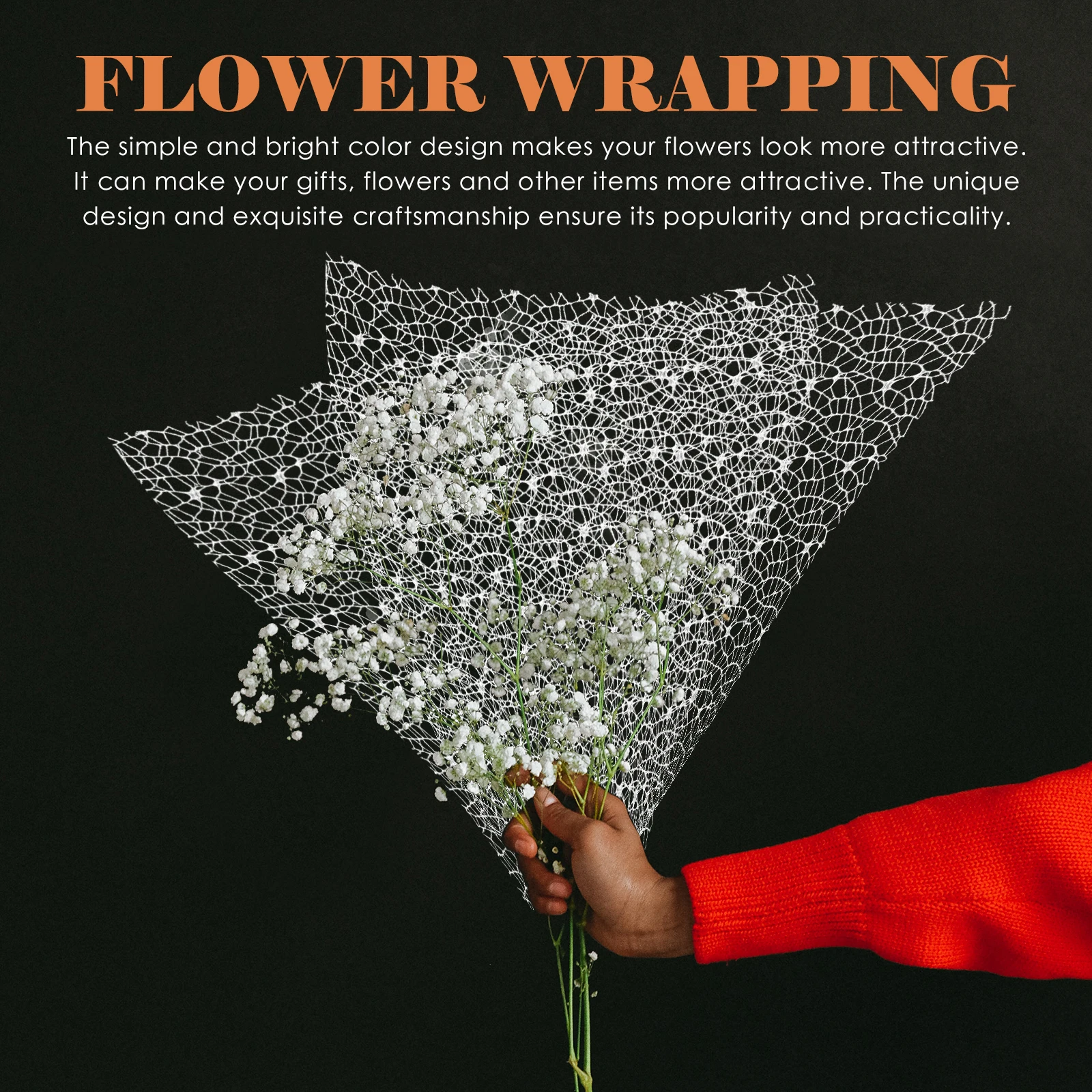

Flower Packaging Materials Polyester DIY Florist Bouquet Wrapping Supplies Wedding Holiday Mesh Gauze Gift Baskets Packaging