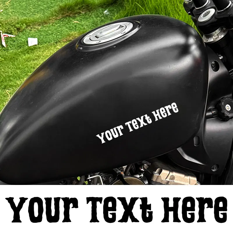 

1 шт., только на заказ, текстовые наклейки для мотоцикла, сделай сам, коробка для шлема, топливный бак, шлем, водонепроницаемые самоклеящиеся виниловые наклейки, персонализированные