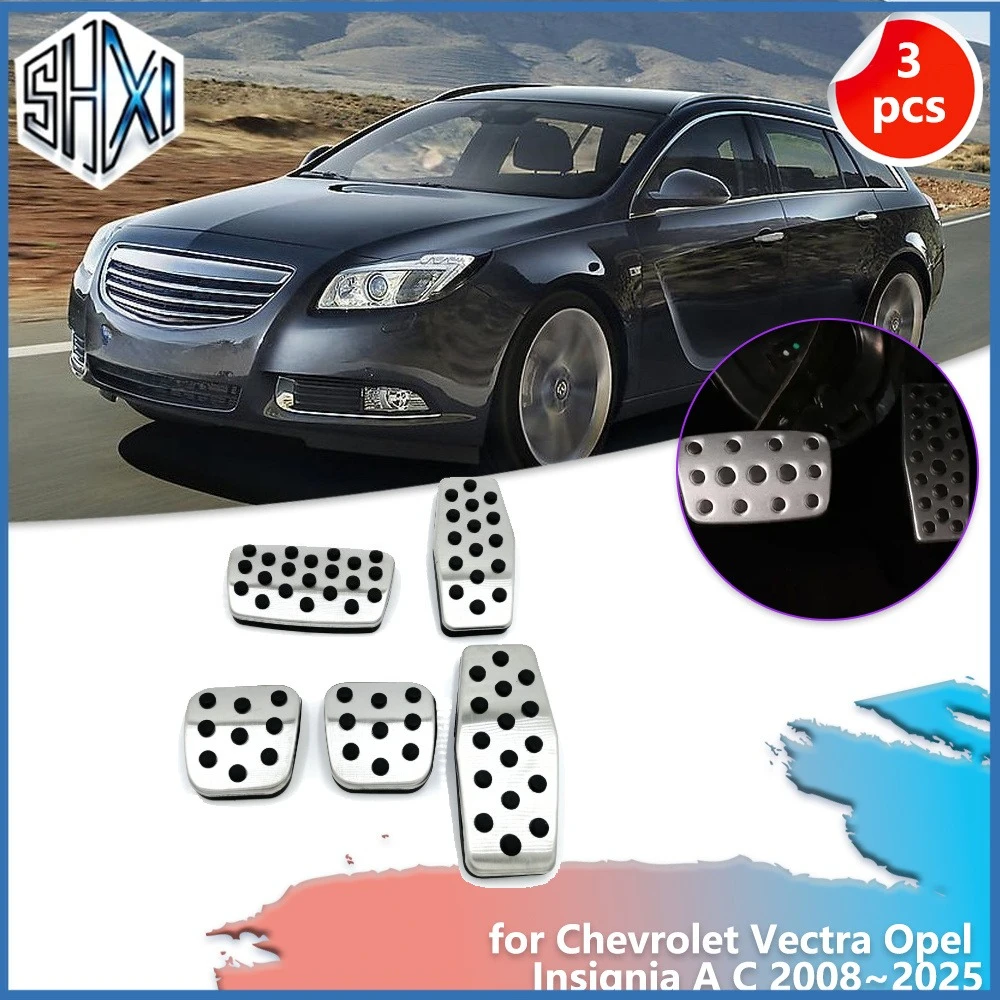 Car Gas Brake Pedal for Chevrolet Vectra Opel Insignia A C 2008~2025 Line Rubber Anti-Slip Alloy Footrest Foot Cover Accessories
