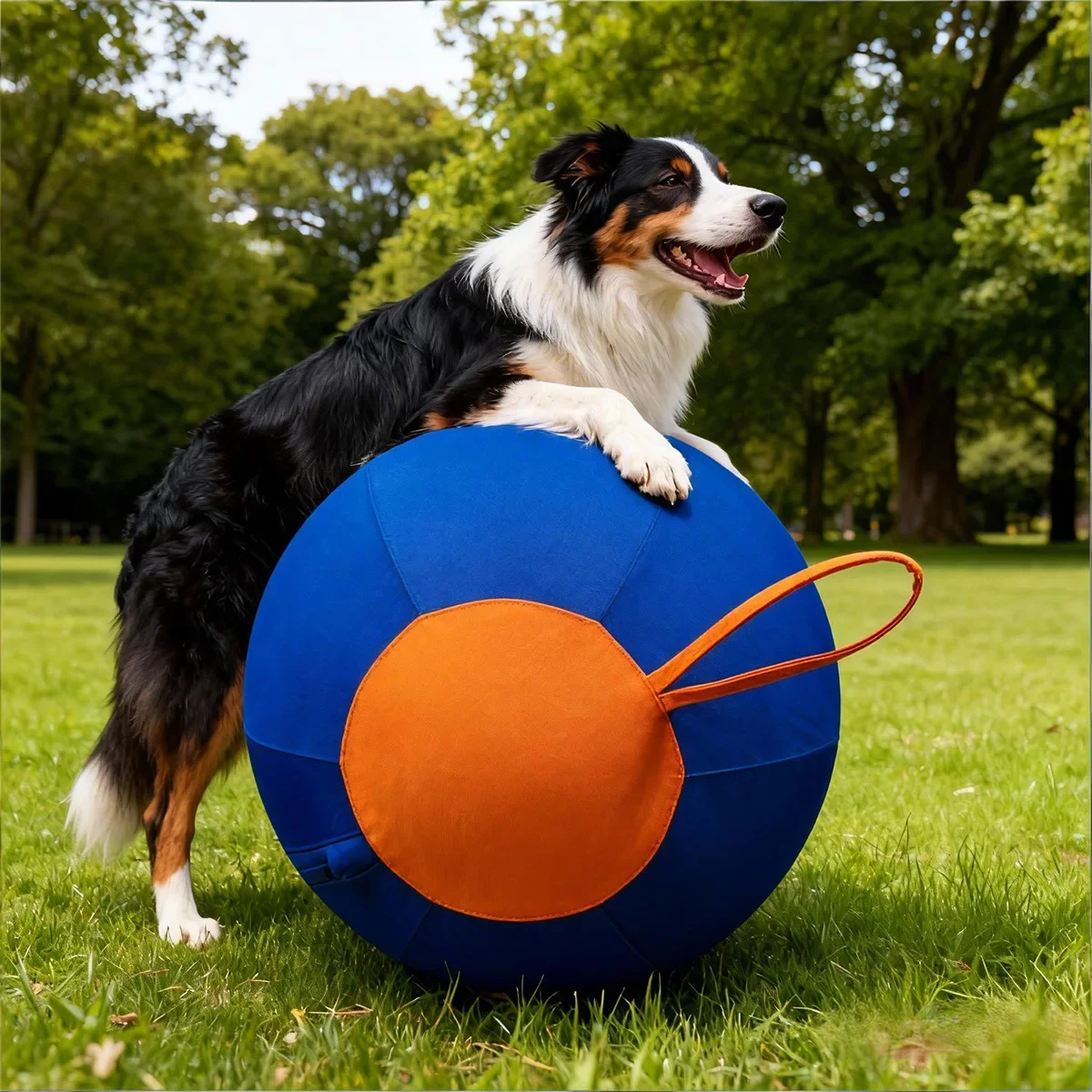 Shepherd's Ball Interactive Outdoor Inflatable Ball Toy with Portable Handle, Agility Training Equipment, Pet Supplies, 45-65cm