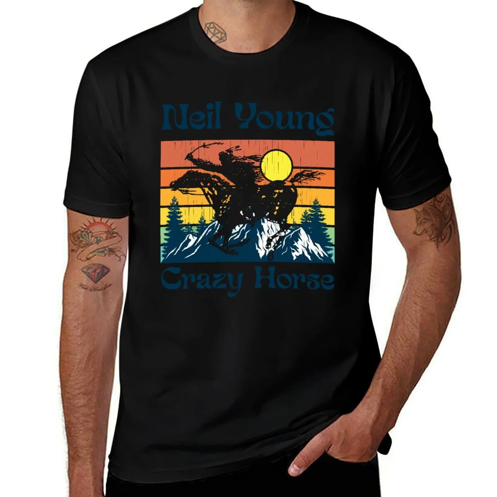 

Vintage Crazy Horse Neil T-Shirt t shirt custom print man t shirts graphic cotton t shirt pack T-Shirt