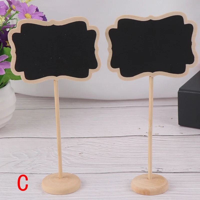 2pcs Mini Small Wooden Chalk Blackboard Wedding Kitchen Restaurant Signs Heart Chalkboard Writing Notice Message Paint Board