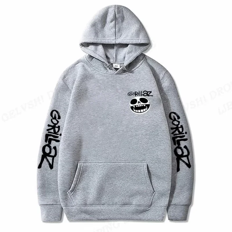 سترة بغطاء للرأس من Gorillaz الناعمة 2025 ألبوم موسيقى فرقة الروك سترة مريحة من القماش موضة الشارع كاجوال للجري Cyberpunk St
