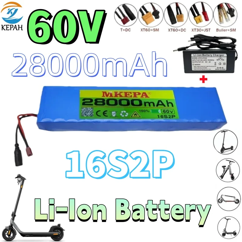 

60 В 28 Ач 21700 16S2P 28000 мАч литиевая аккумуляторная батарея, подходит для яхт, автофургонов, кемпинга, резервная батарея для электроинструмента