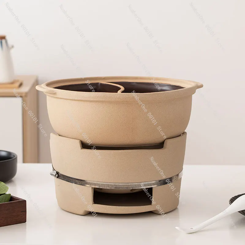 Commercial High-Temperature Clay Charcoal Stove Open Flame Design for Skewer Hot Pot Shabu-Shabu