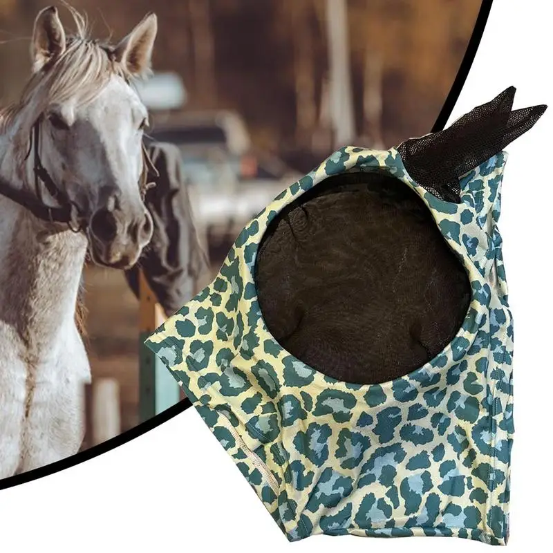 Couverture complète anti-mouches pour cheval, motif léopard, protection qualifiée ale respirante, produit de soin cheval