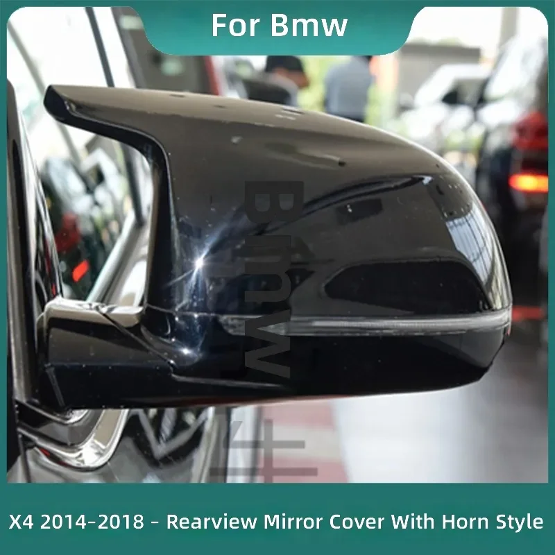 for BMW X4 2014-2018 Carbon Fiber Rearview Mirror Cover Glossy Black Side Wing Cap Replacement Auto Accessories