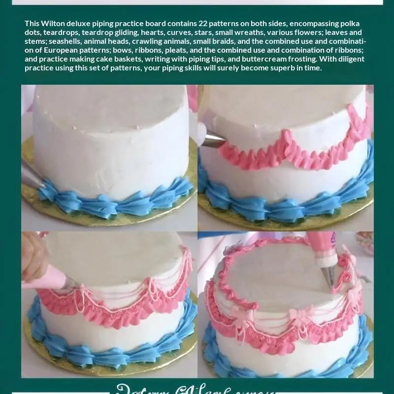 New 23 Sheet Cake Decorating Practice Board Different Patterns Cream Decorating Drawings Icing Drawing Paper For Beginners