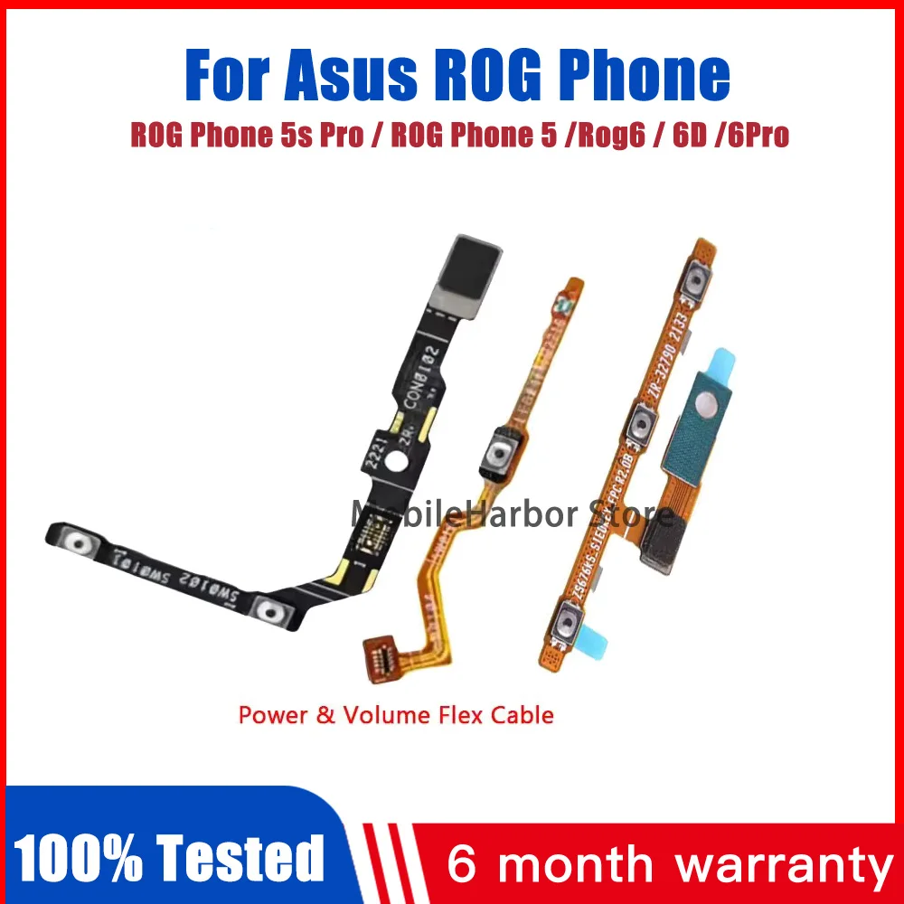 Power Volume Button Flex Cable For Asus ROG Phone 6 ZS630KL Rog 6D 6Pro On Off Power Volume Side Keys Flex 5s Pro / ROG Phone 5