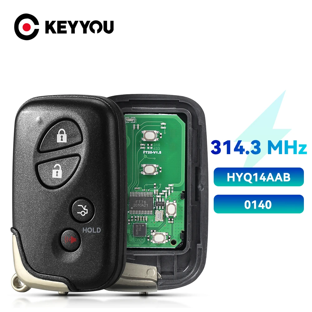 KKEYYOU Keyless Go Remote Key 314.3 315MHz 4D Chip For Lexus ES350 GS300 GS350 GS430 GS460 IS250 IS350 LS460 HYQ14AAB 0140 Board