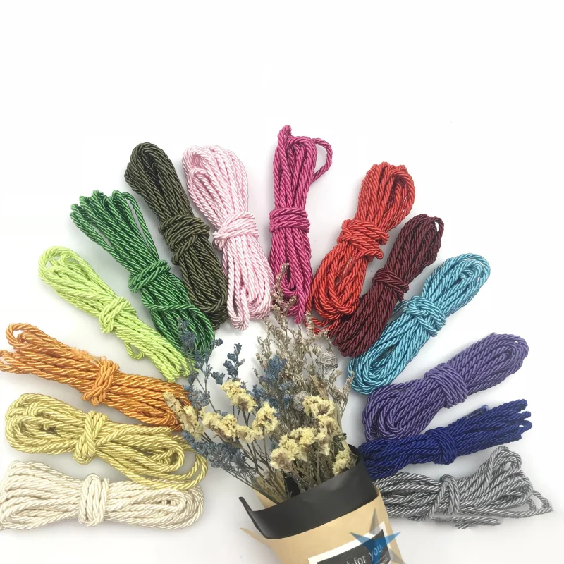 5meters 3mm Color Three-strand Rope Polypropylene Rope Home Decoration Accessories Rope For Bracelet Rustic Home Decor