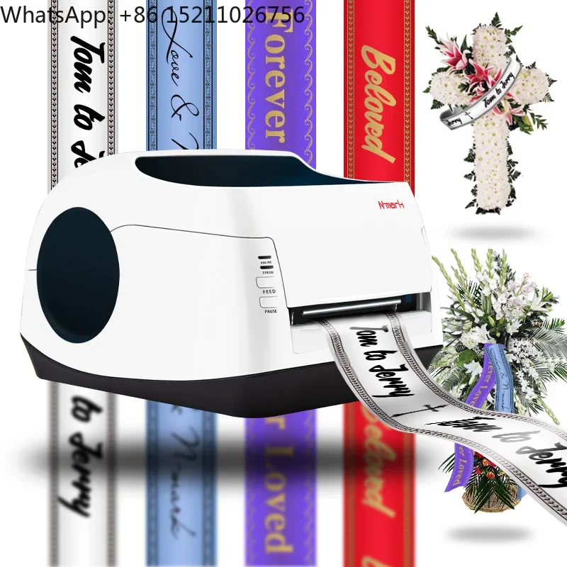 N-mark Digital funeral ribbon foil printer print machinery for funeral ribbon satin ribbon printing machine