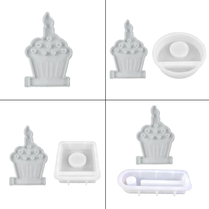 Q1JB – bougeoir à gâteau en résine, moules moulés en forme cœur, chandelier, moules en Silicone