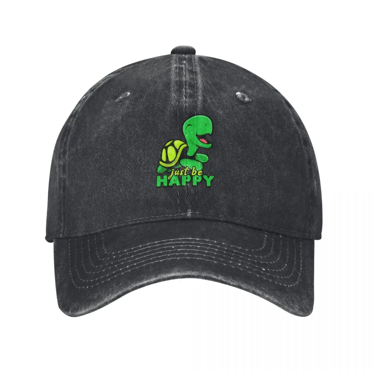

Just Be Happy Turtle Baseball Cap fishing caps man Beach Outing Funny hats Cosplay Girl Men's