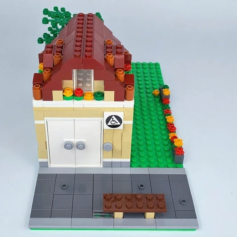 418pcs MOC All-Gender Toegankelijk Park Toilet Modulaire Gebouwen Bouwstenen Kerstcadeau Speelgoed om Geduld te ontwikkelen