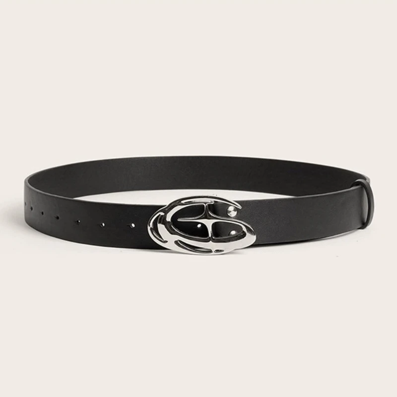 Dameriem Elegante magere tailleriem voor kleding Magere PU-riem Ronde gesp Eenvoudige gesp voor pakjurk M6CD