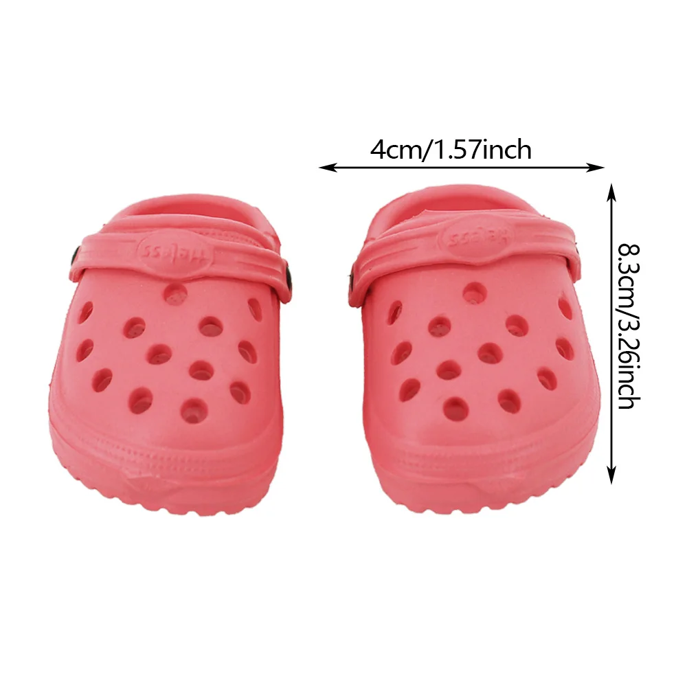 Doll Shoes Summer Cave Shoes for 43cm Reborn Baby&18inch Girl American Doll Clothes Accessories,Our Generation Slippers Sandals