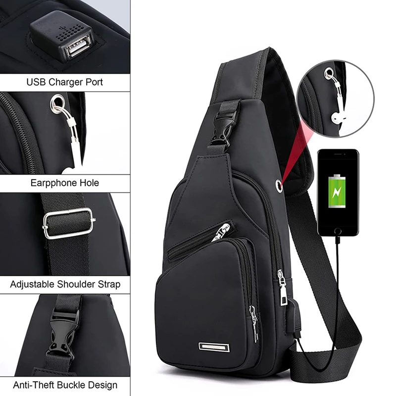 Sling Shoulder Bag Crossbody Bicycle Bag For Men Women Waterproof Hiking Daypack Multipurpose Cross Body Chest Bag