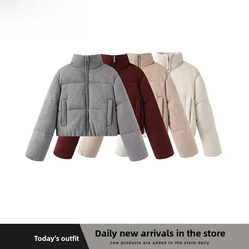 

Модная трикотажная ткань с воротником-стойкой, теплая хлопковая одежда, женская осенняя новинка, 638228, повседневная свободная посадка с длинной молнией све...