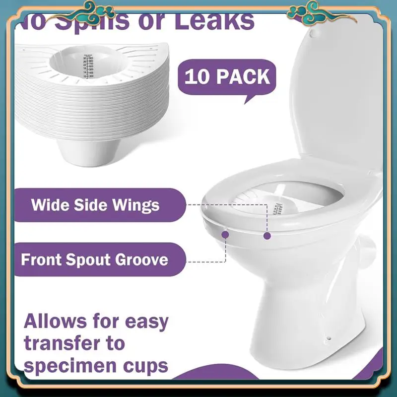 (New)-10Pcs Urine Collection Hat For Toilet Stool Sample Collection Kit Toilet Hats,Pee Catcher Urine Collector, 30Oz/900Cc