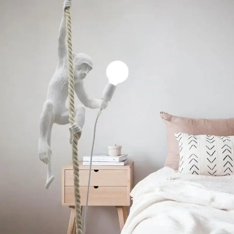 Imagem -03 - Resina Monkey Led Pendant Lights Nordic Home Decor Iluminação de Lustres Lâmpada para Sala de Estar Quarto Sconce Luminaire