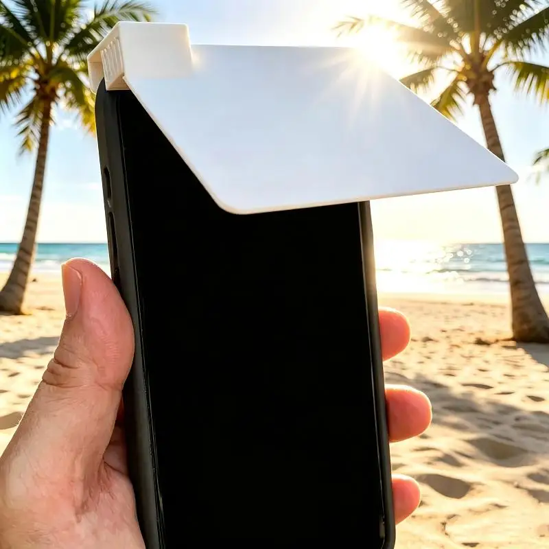 Universal Cell Phone Sun Visor Anti-Glare Portable Clip-on for 4-7 Inch Smartphones Hiking Beach Driving Use