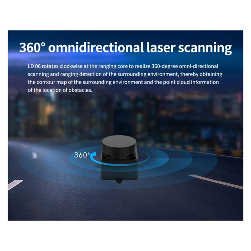 LD06 Lidar LD19 D300 Portable 360° DTOF 3D Scanner 12M Range Support ROS ROS2 Raspberry Pi Jetson Robotics Mapping